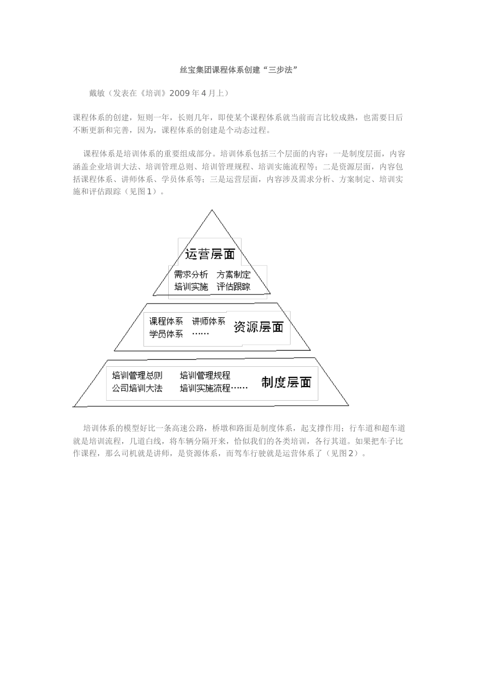 丝宝集团课程体系创建--培训体系如高速公路_第1页