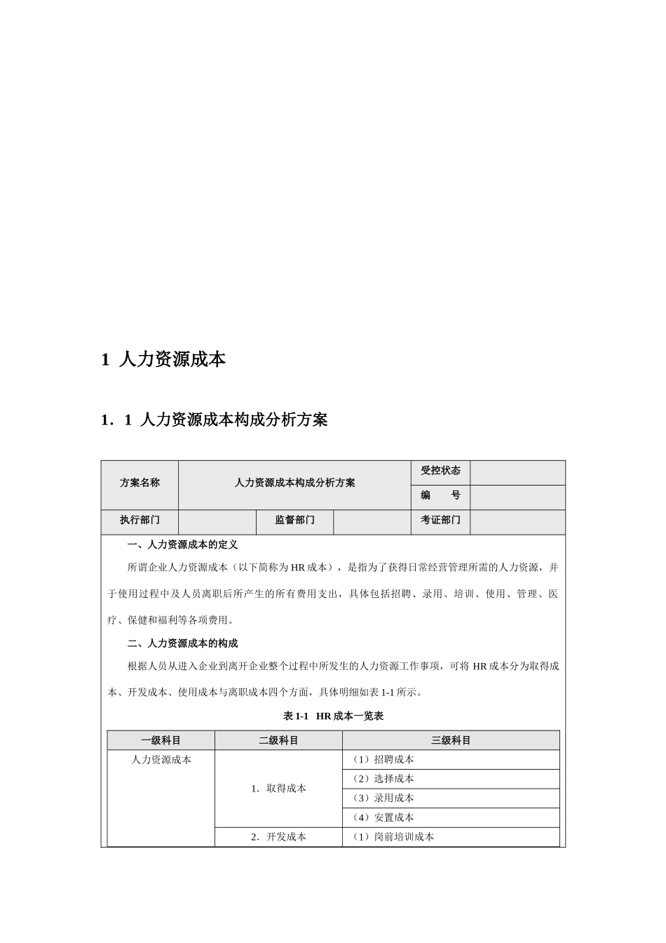 企业人力资源费用的构成_第1页