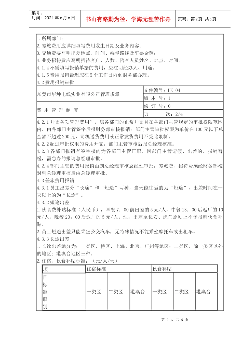 某电线实业公司管理规章-费用管理制度_第2页
