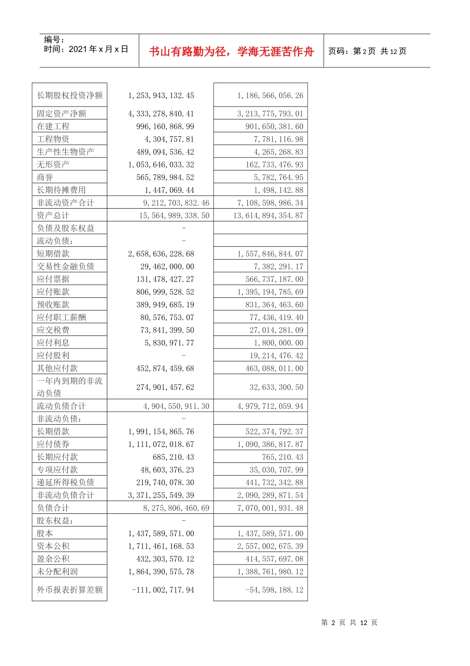 某股份公司年报资料_第2页