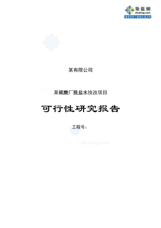 某硫酸厂脱盐水技改项目可研报告_secret