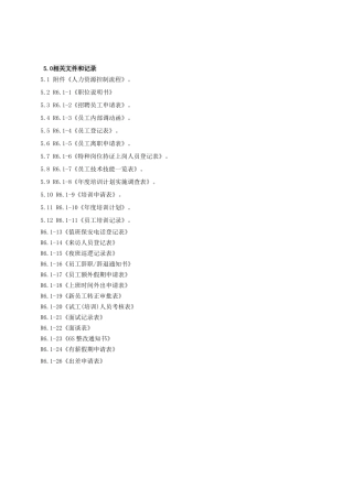 人力资源表单汇总表