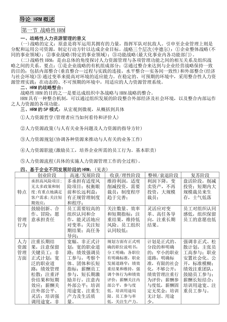 人力高师复习小册子_第1页