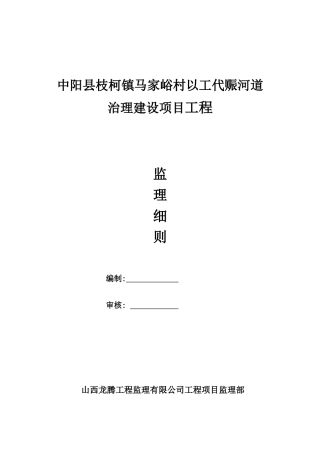 某河道治理监理细则
