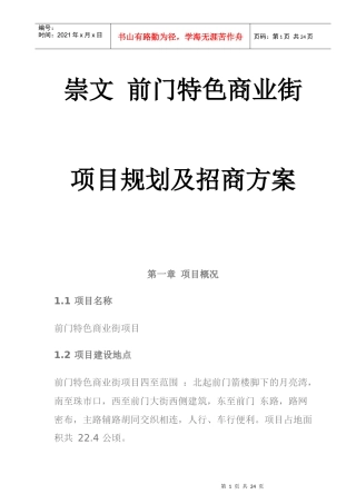 某特色商业街项目规划