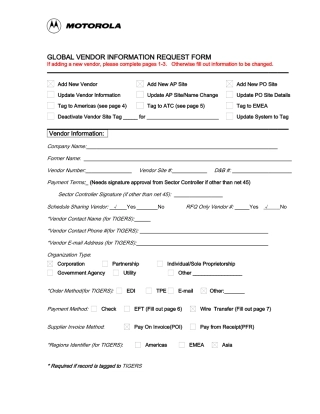 人力资源-Motorola-Global_Vendor_Request_Form