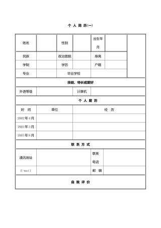 优秀个人简历合集