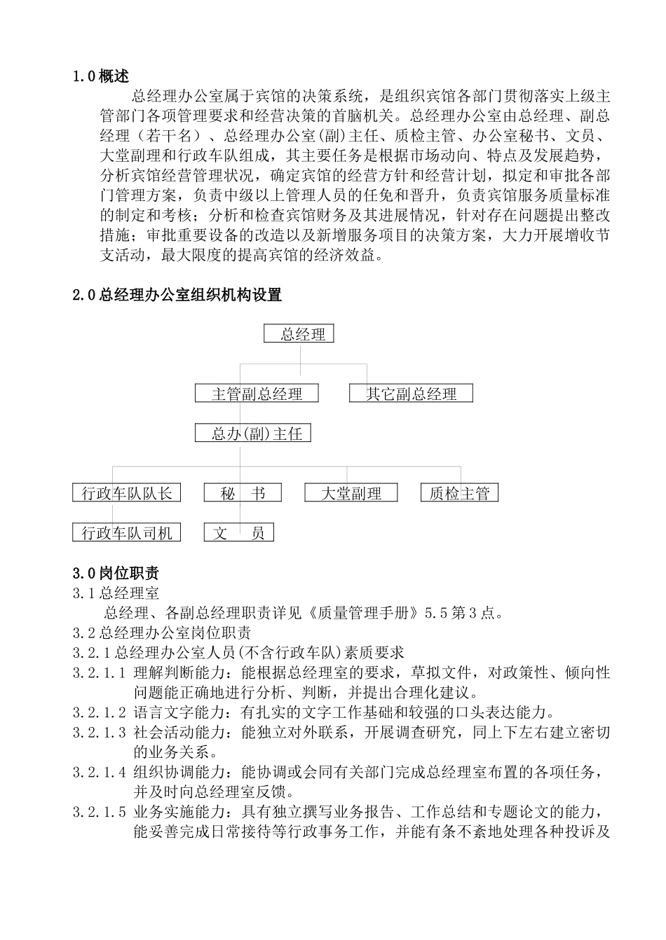 人力资源-COP-ZB-01总经理办公室组织机构图与职责_第1页