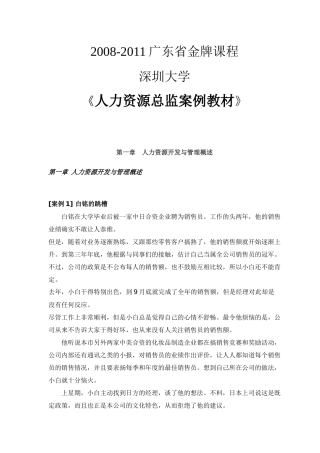 人力资源总监案例教材