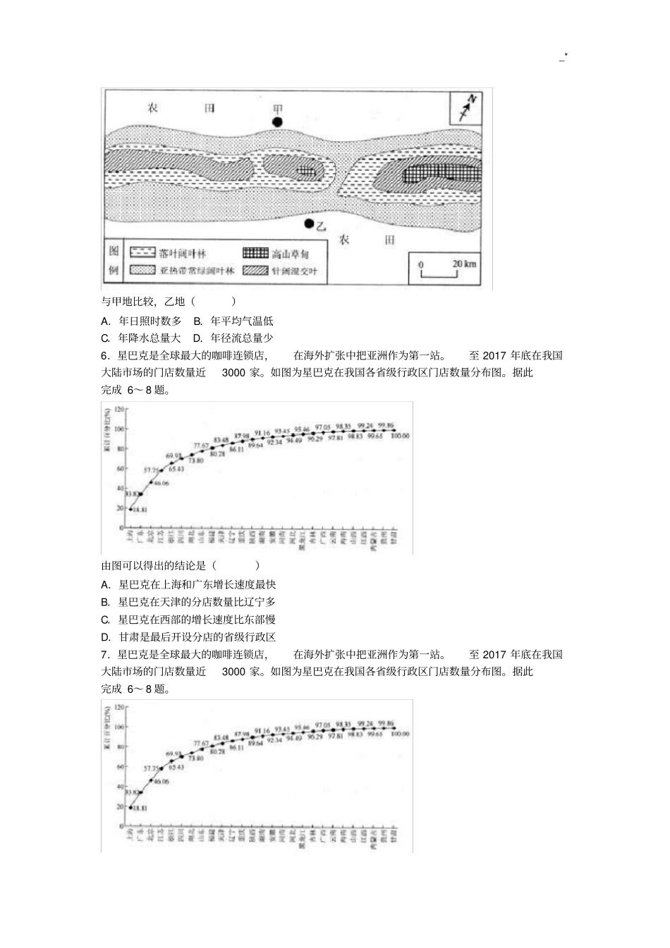 2018年度四川地区成都市高考地理三诊试卷_第3页