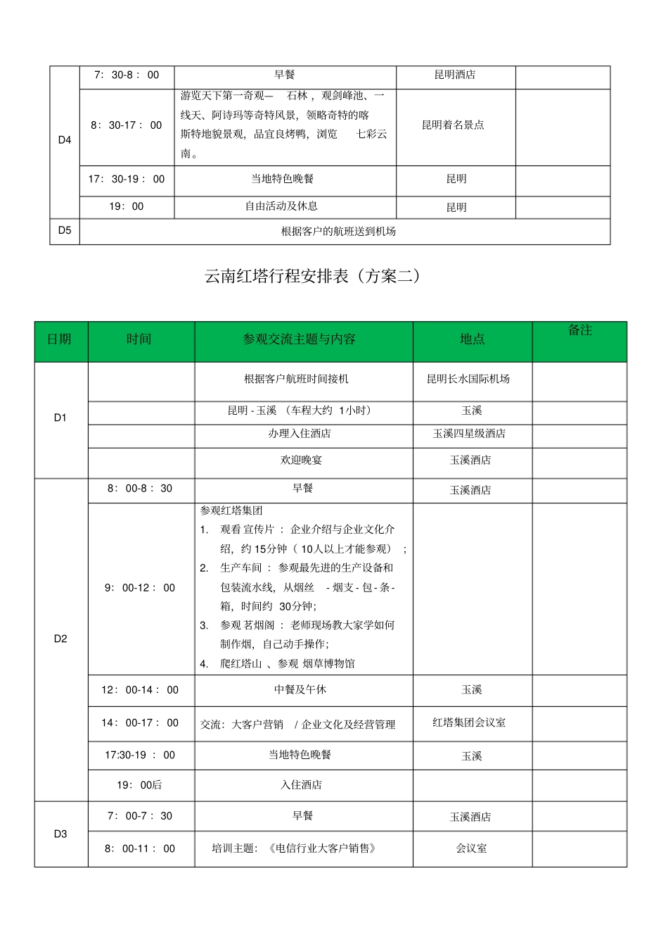 商务考察行程安排表_第2页