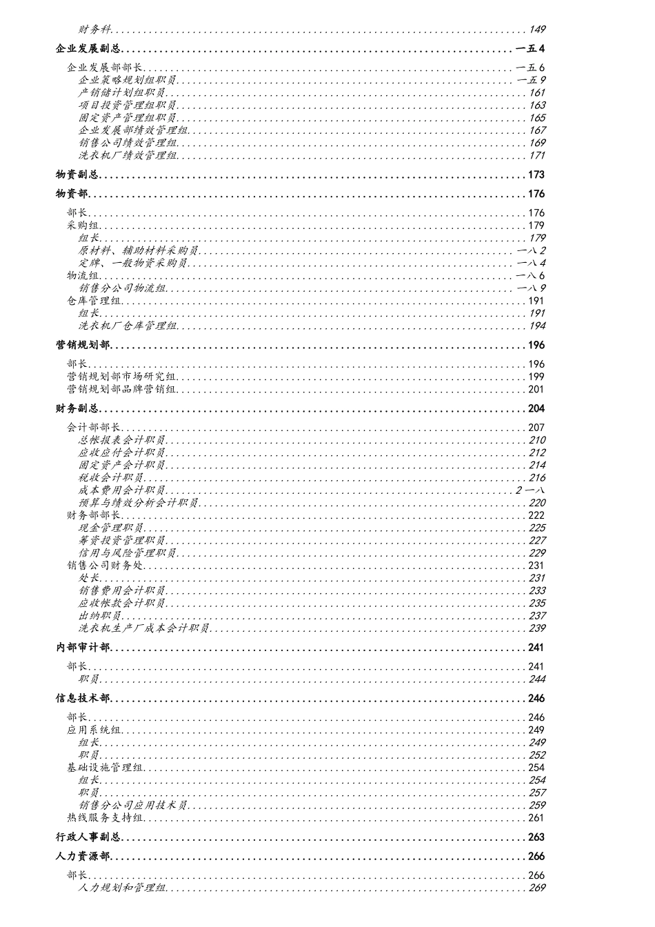 小天鹅集团部门职位说明书_第2页