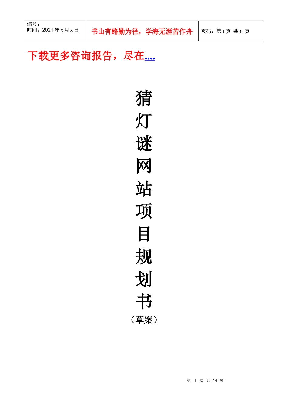 某著名咨询公司-猜灯谜-网站项目规划书_第1页