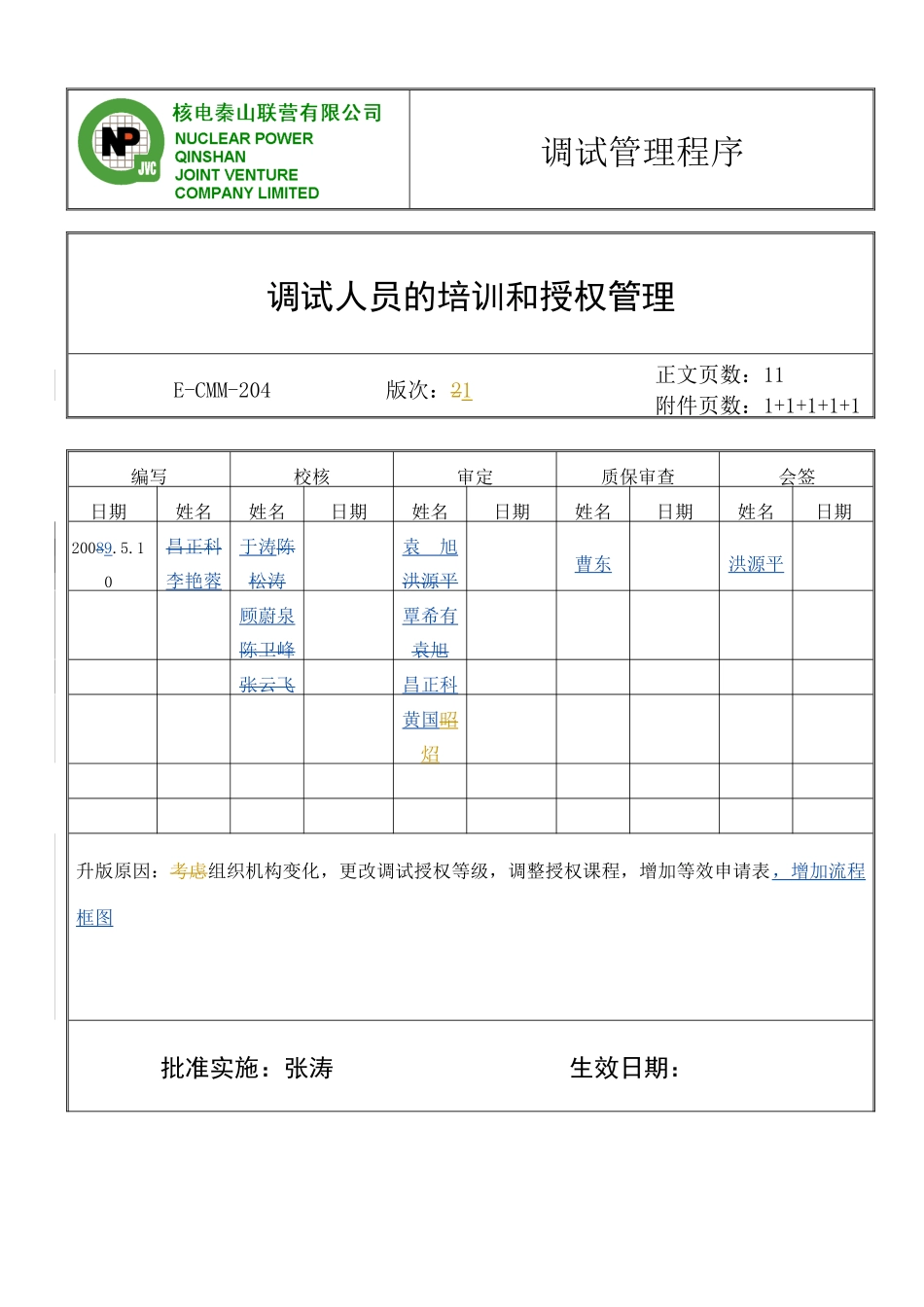 人力资源-E-CMM-204 调试人员的培训和授权管理_第1页