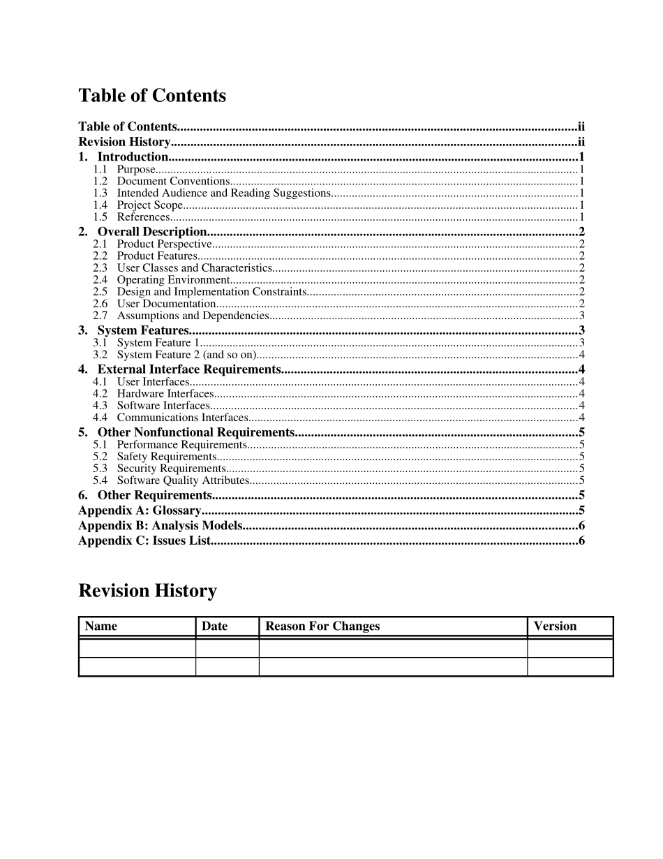 人力资源-System Requirement Specification 系统需求分析模版_第2页