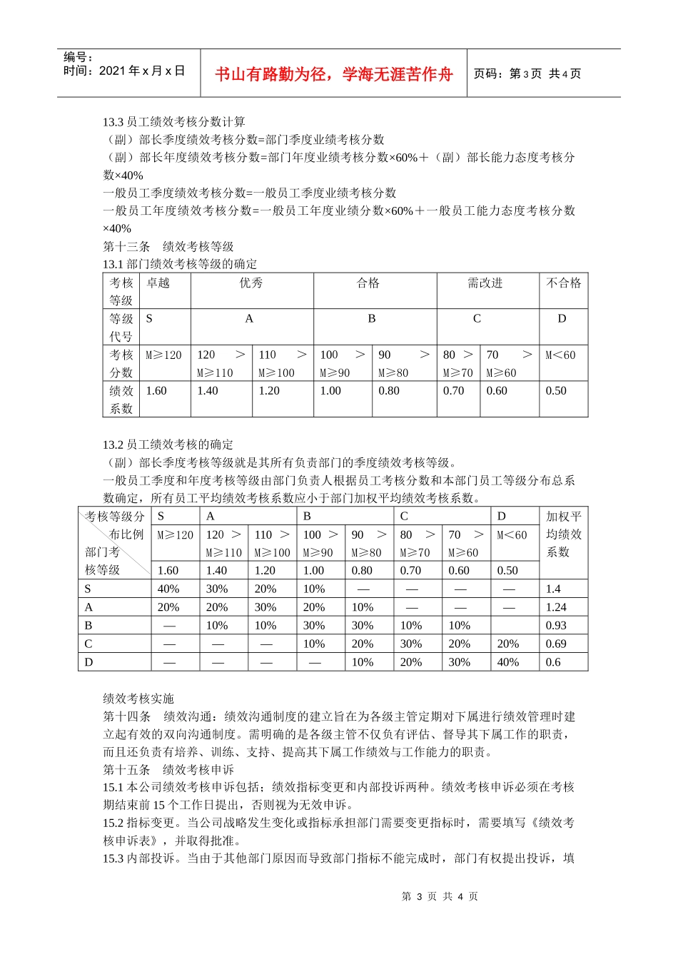 某知名企业绩效管理制度(总则)_第3页