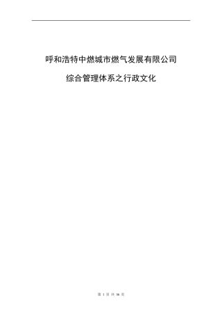 某燃气发展有限公司综合管理体系之行政文化概述