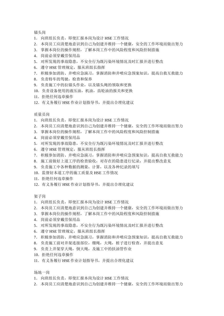 人力资源-HSE文件(岗位职责)_第2页