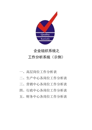 企业组织系统之工作分析系统示例