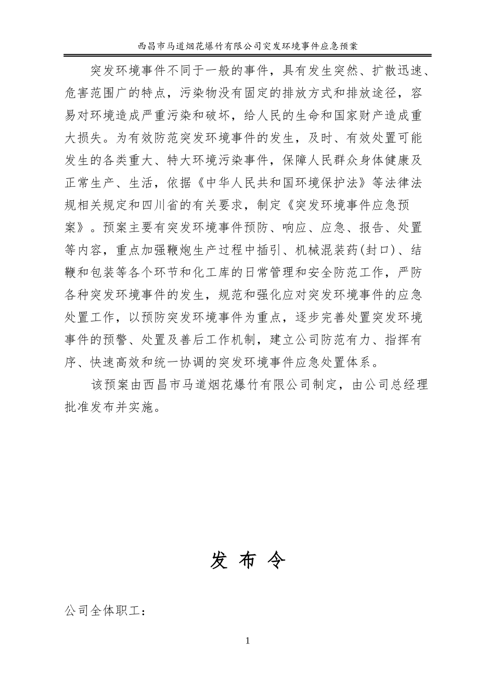 某烟花爆竹有限公司突发环境事件应急预案_第2页
