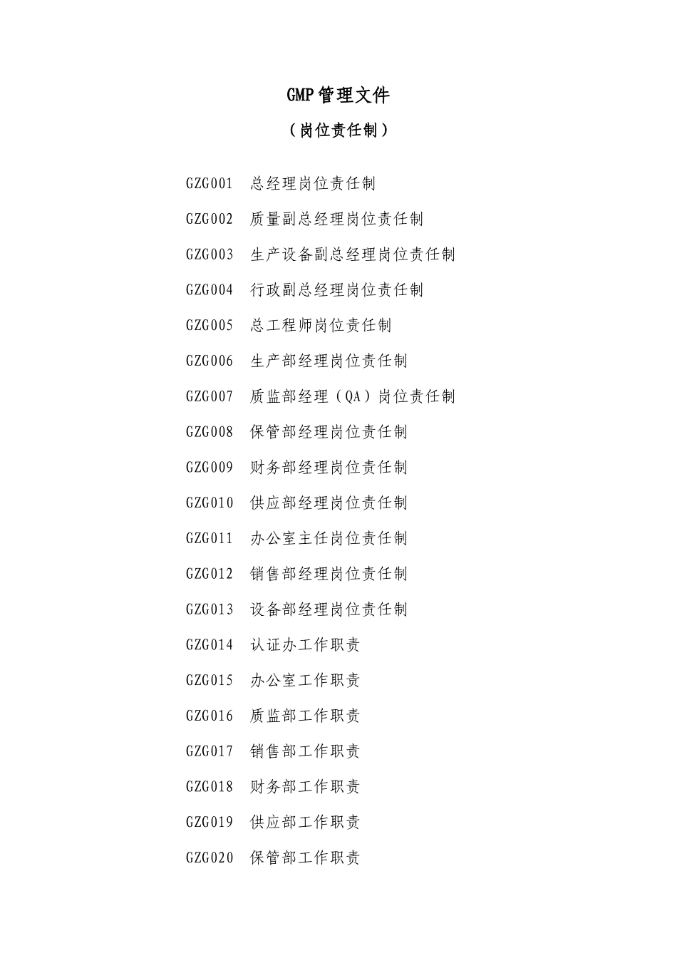 人力资源-GMP管理文件体系--岗位责任制_第2页