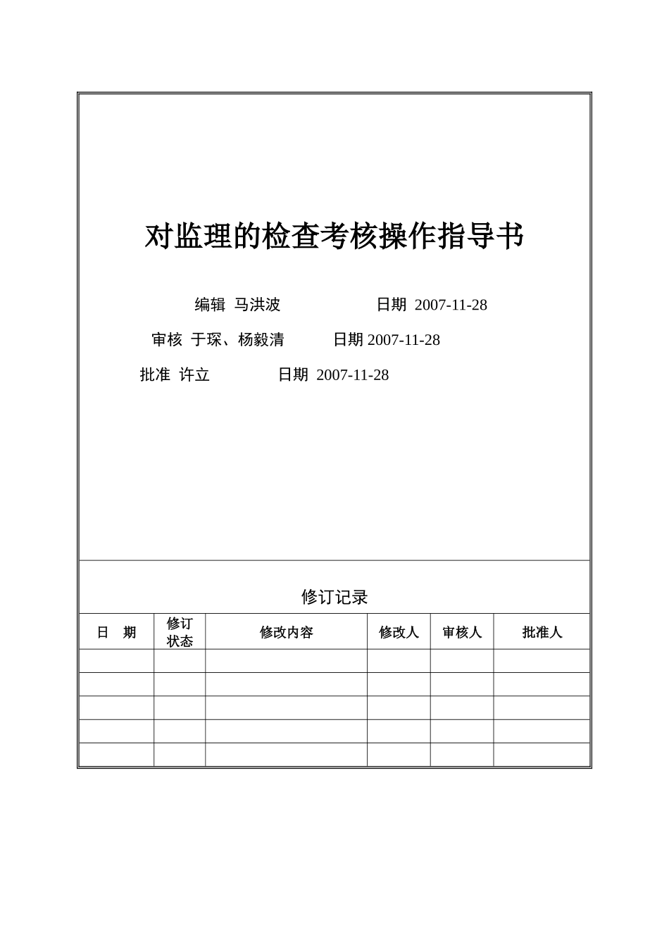 人力资源-VT-GC-WI009对监理的检查考核控制操作指导书_第1页