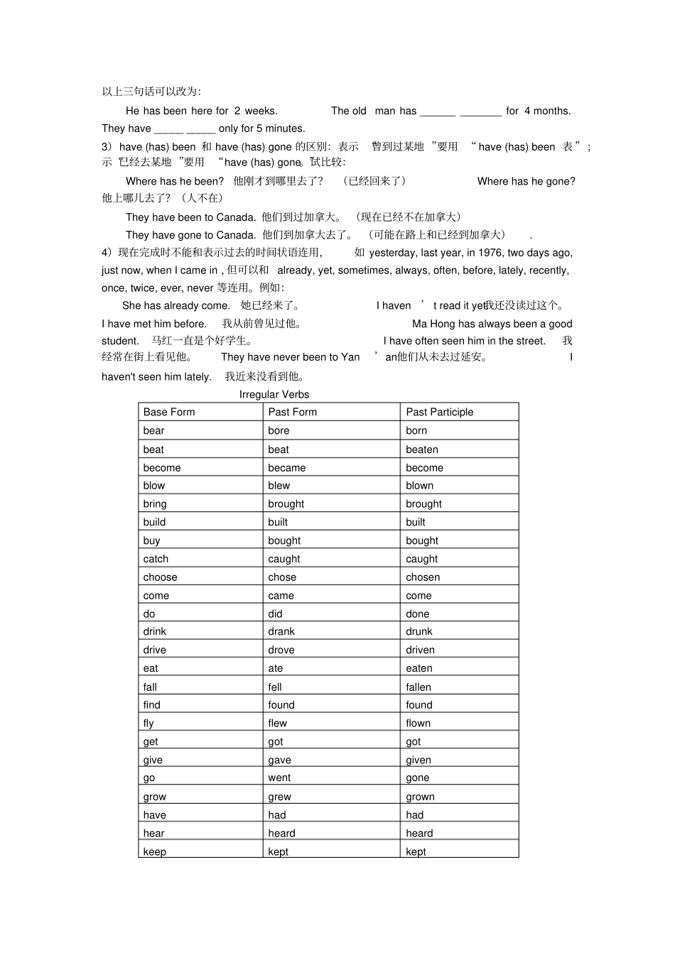(完整word版)现在完成时讲解及练习题(含答案),推荐文档_第2页