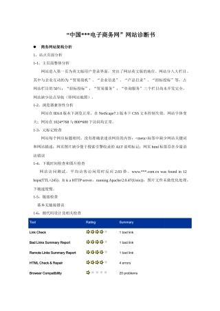 某着名咨询公司-电子商务网站诊断书