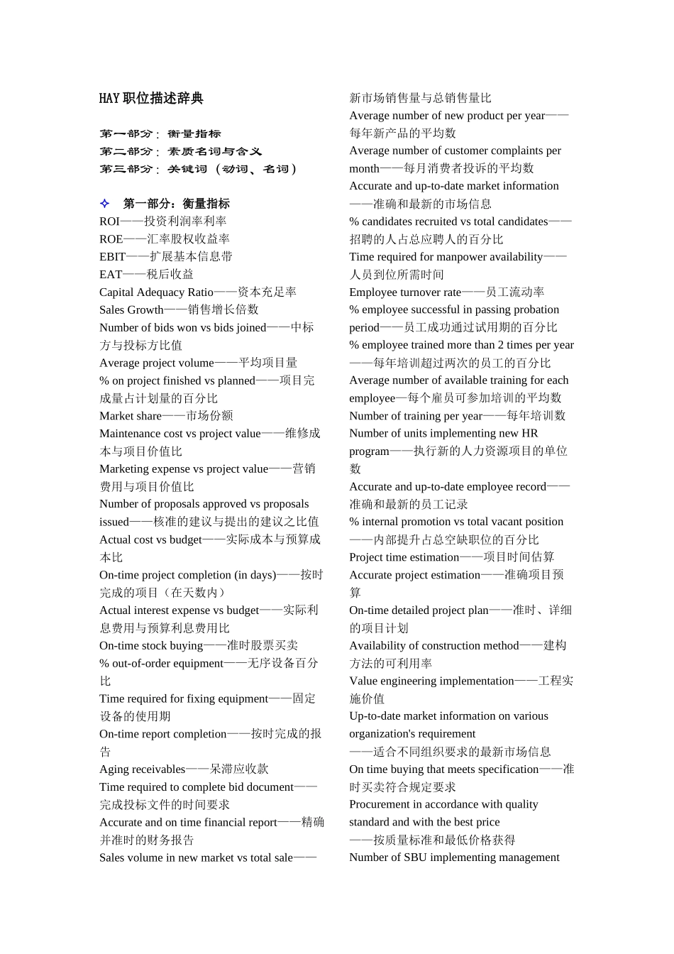 人力资源-HAY职位描述辞典(8)_第1页