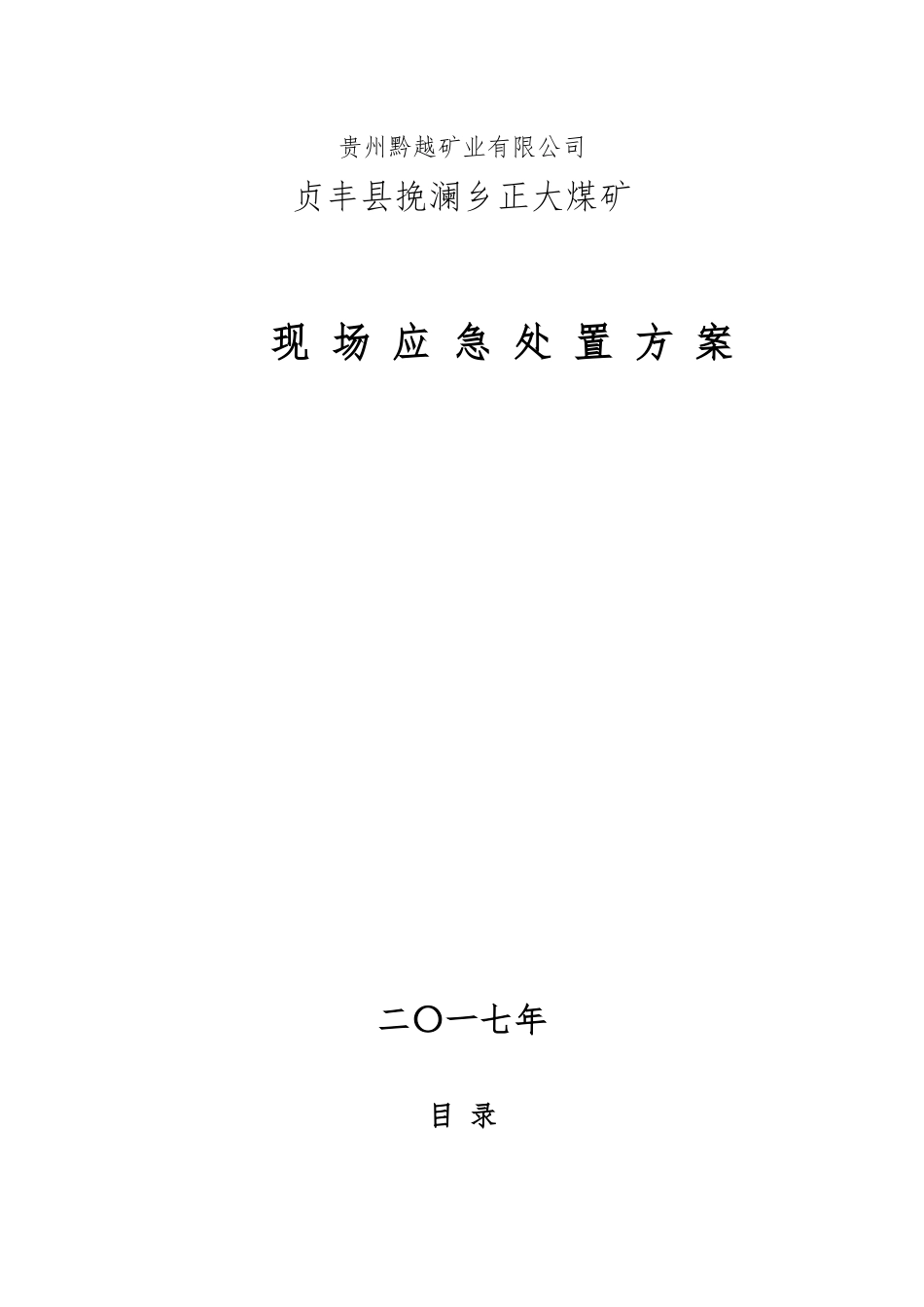 某矿业有限公司现场应急处置方案_第1页