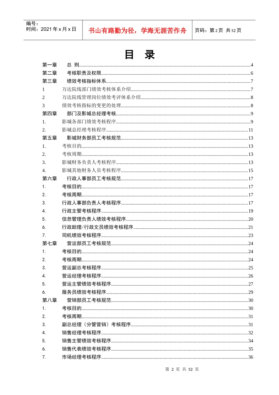 某电影院线股份有限公司影城绩效考核手册_第2页