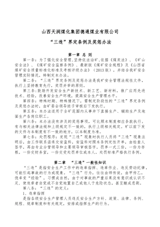 三违界定条例及奖惩办法