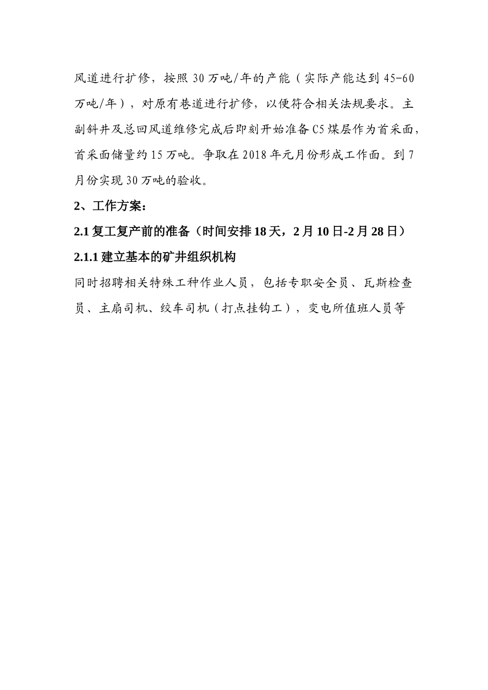 某矿业投资有限公司年度生产经营计划概述_第3页