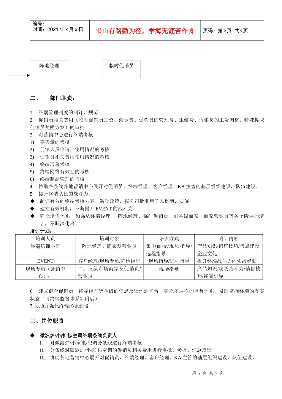 某电器公司终端管理科管理流程分析_第2页