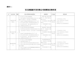 人力资源-1、长江新能源开发有限公司招聘岗位需求表-附件1：