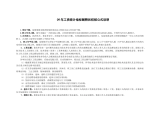 人力资源-09年工资统计指标解释和校核公式说明