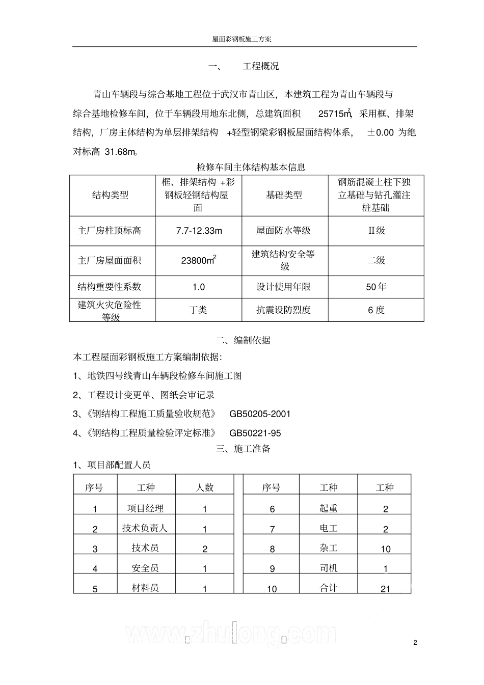 屋面彩钢板施工方案_第2页