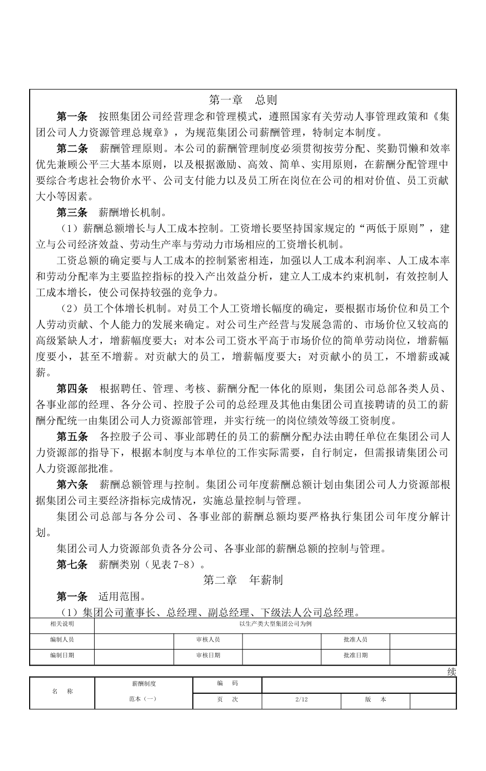 人力资源管理全案-薪酬福利及相关表格_第2页