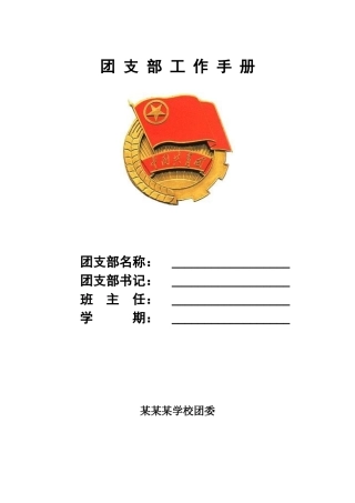 学校团支部工作手册