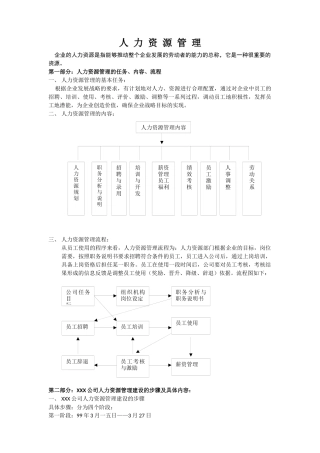 人力资源大模块的制度表格模版