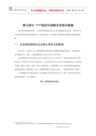 某著名储运公司战略规划报告组织分战略及其相关措施1