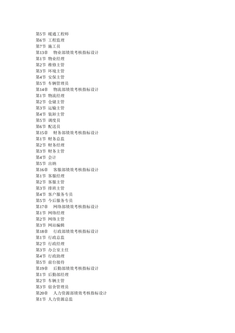 人力资源-20大部门绩效考核指标设计全案_第3页