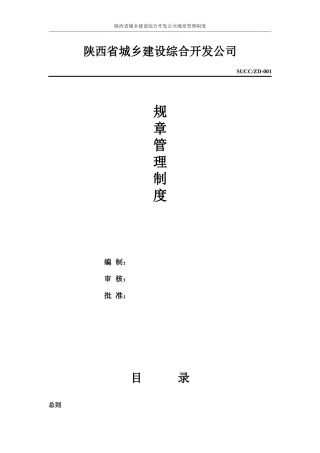 某省城乡建设综合开发公司规章管理制度