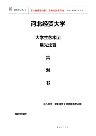 某艺术团唱响星光炫舞策划书
