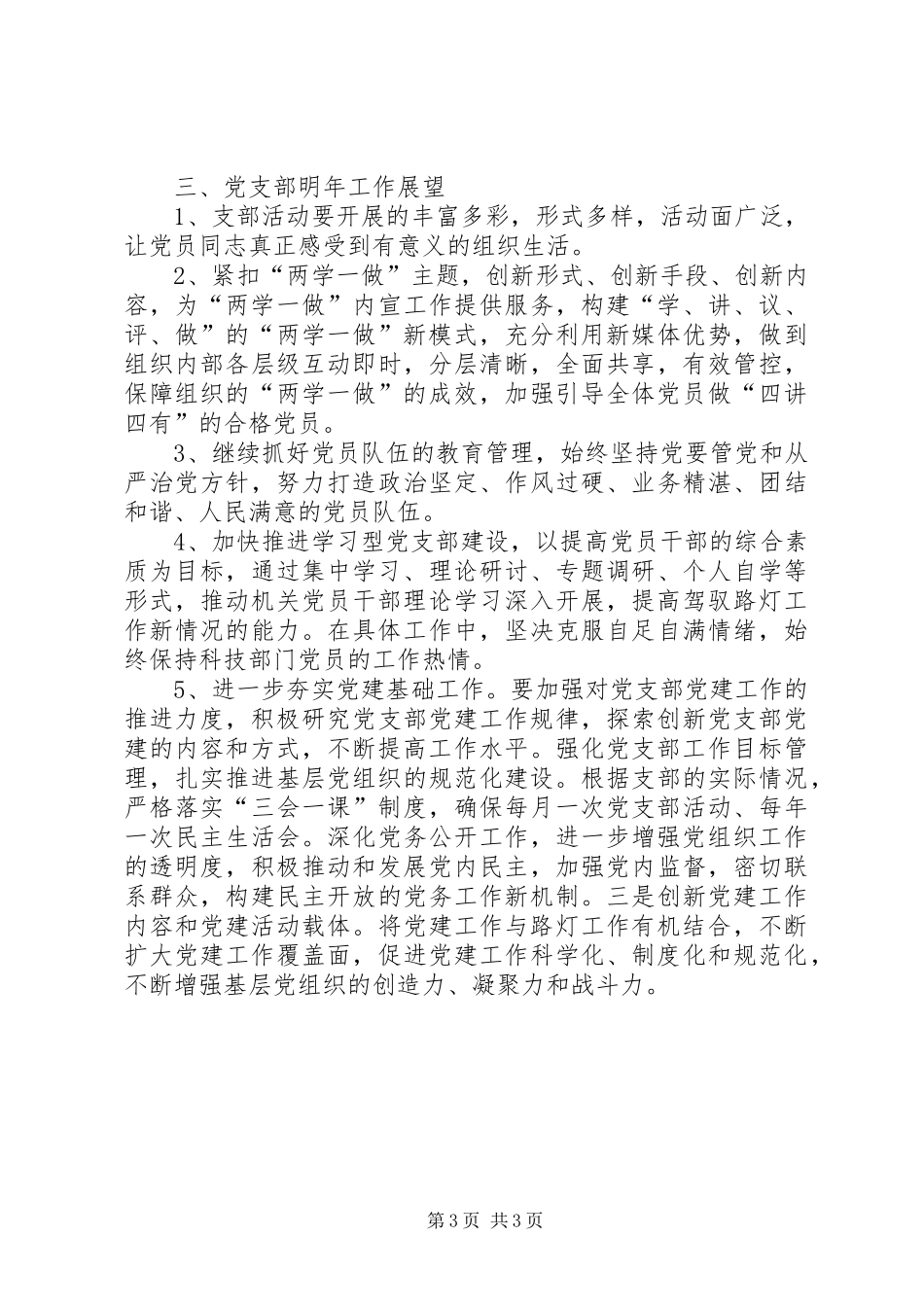 路灯支部党建工作总结_第3页