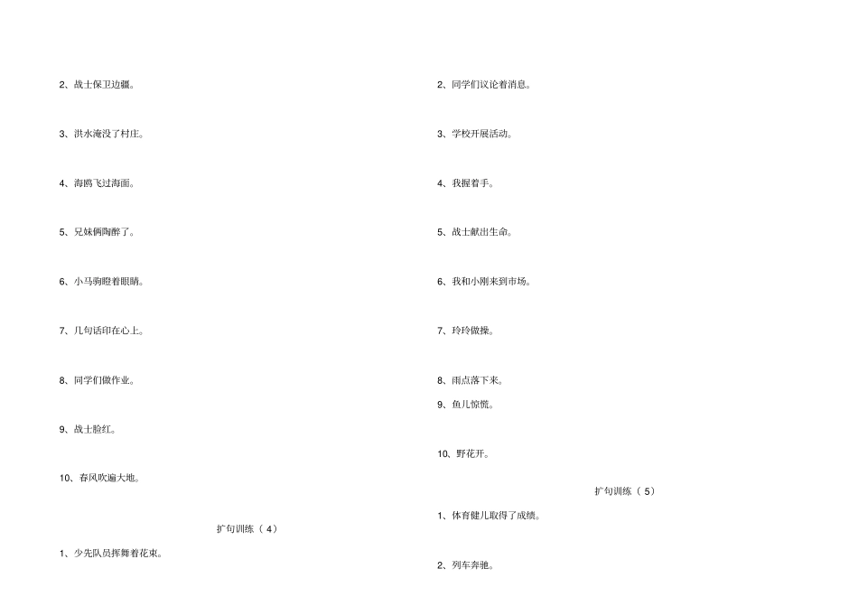 小学语文扩句练习【最新】_第2页