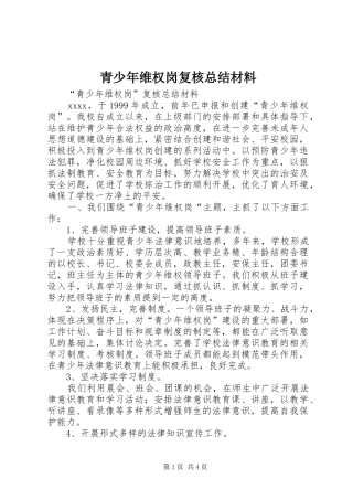 青少年维权岗复核总结材料