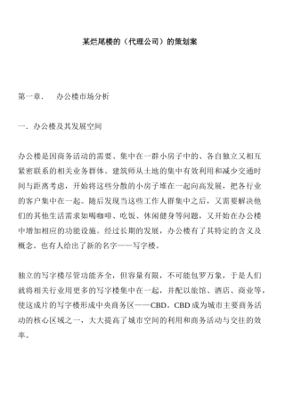 某烂尾楼的（代理公司）的策划案