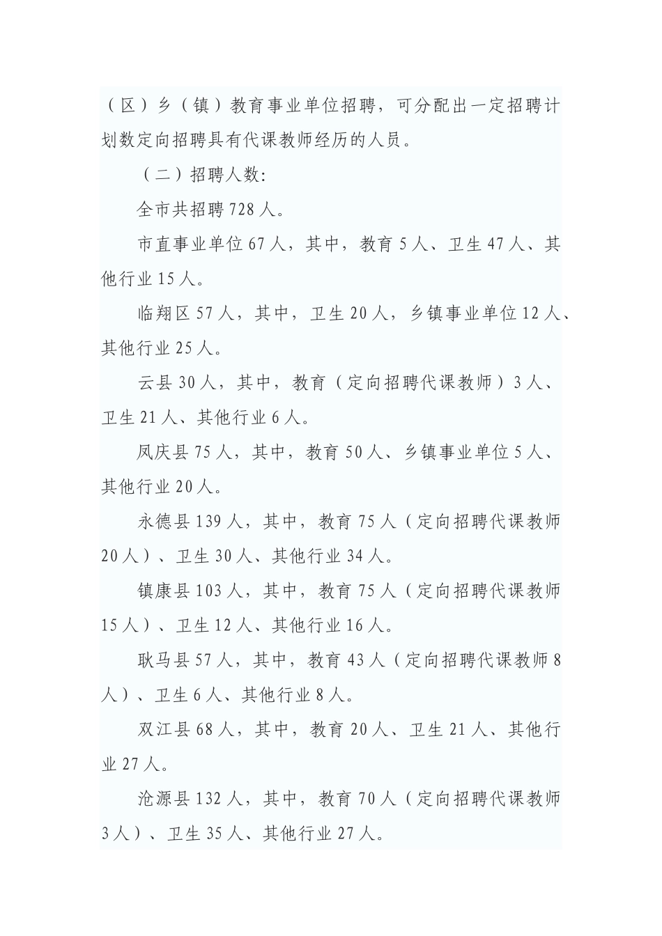 人力资源-XXXX年云南临沧市事业单位招聘公告(4)_第2页