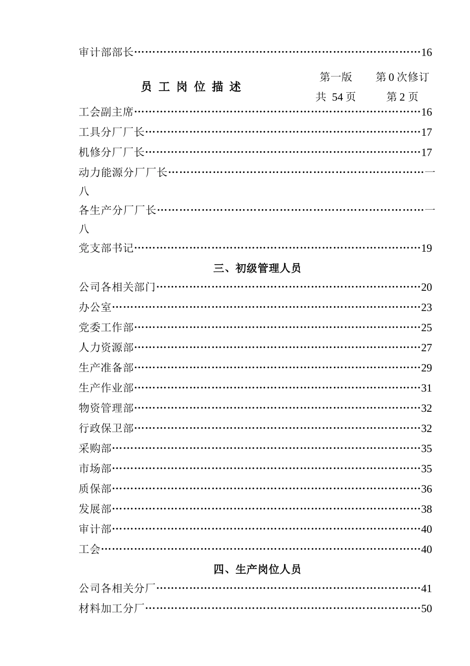 员工岗位描述大全_第2页